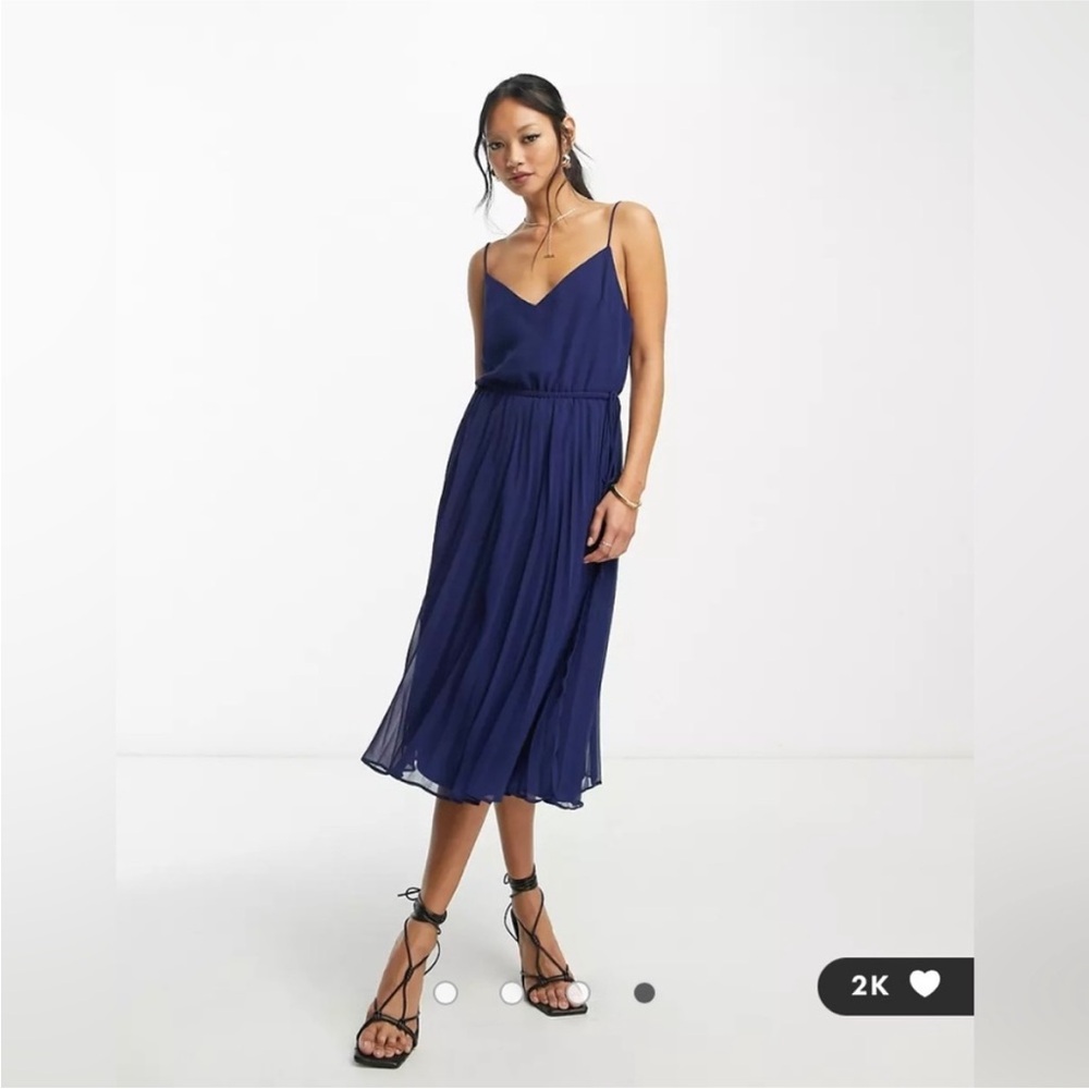 ASOS Design Pleated Midi Dress
